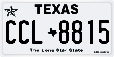 TX license plate CCL8815