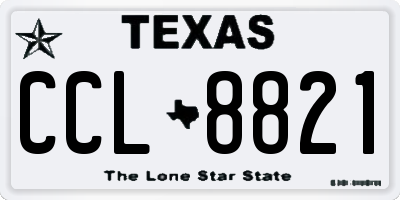 TX license plate CCL8821
