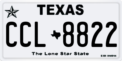 TX license plate CCL8822