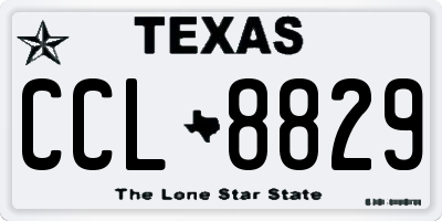 TX license plate CCL8829