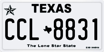 TX license plate CCL8831