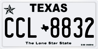 TX license plate CCL8832