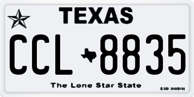 TX license plate CCL8835