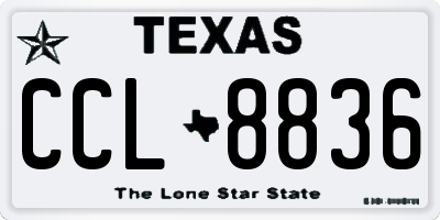TX license plate CCL8836