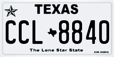 TX license plate CCL8840