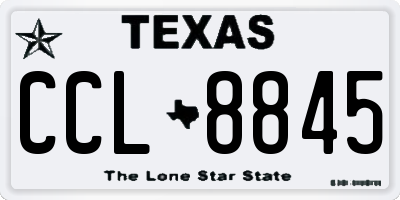 TX license plate CCL8845