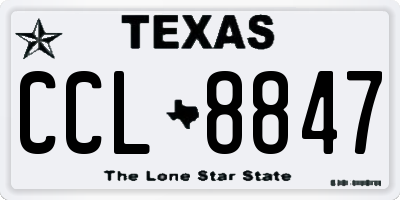 TX license plate CCL8847