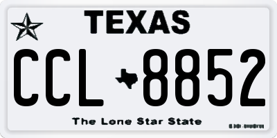 TX license plate CCL8852