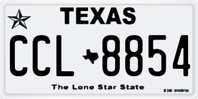 TX license plate CCL8854