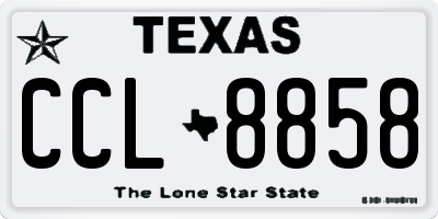 TX license plate CCL8858