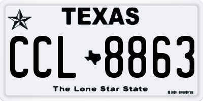 TX license plate CCL8863