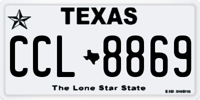 TX license plate CCL8869