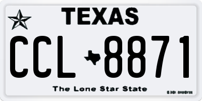 TX license plate CCL8871
