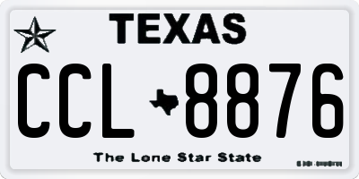 TX license plate CCL8876