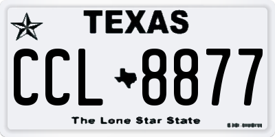 TX license plate CCL8877
