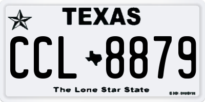 TX license plate CCL8879