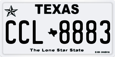 TX license plate CCL8883