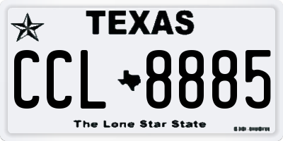 TX license plate CCL8885