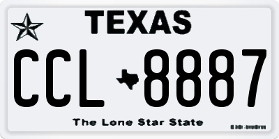 TX license plate CCL8887