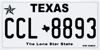 TX license plate CCL8893