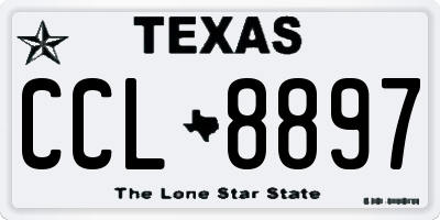 TX license plate CCL8897