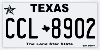 TX license plate CCL8902