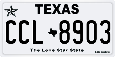 TX license plate CCL8903
