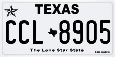 TX license plate CCL8905