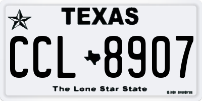 TX license plate CCL8907