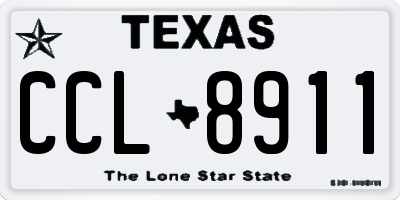 TX license plate CCL8911