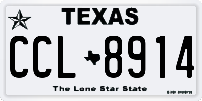 TX license plate CCL8914