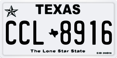 TX license plate CCL8916