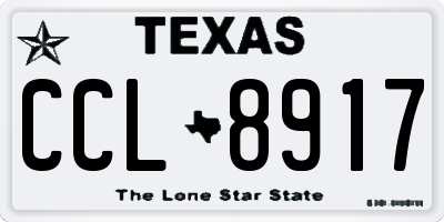 TX license plate CCL8917