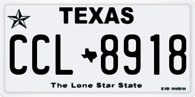 TX license plate CCL8918