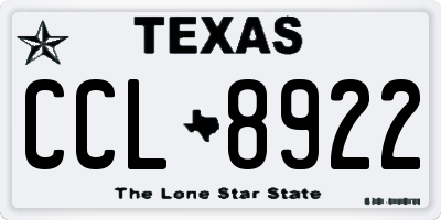 TX license plate CCL8922