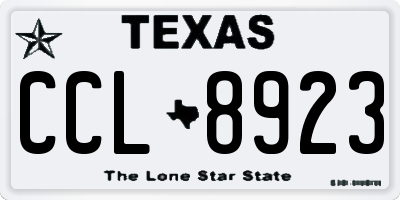 TX license plate CCL8923
