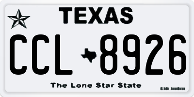 TX license plate CCL8926