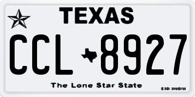 TX license plate CCL8927