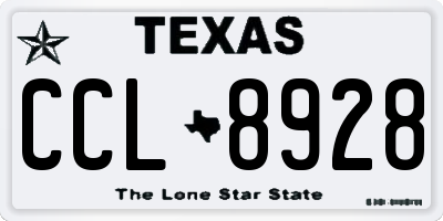 TX license plate CCL8928