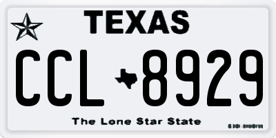 TX license plate CCL8929