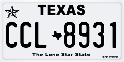 TX license plate CCL8931