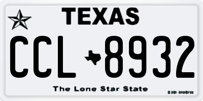 TX license plate CCL8932