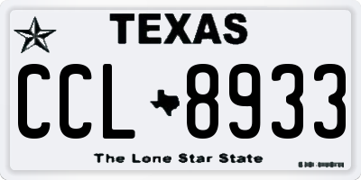 TX license plate CCL8933
