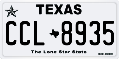TX license plate CCL8935