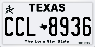 TX license plate CCL8936