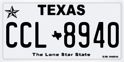 TX license plate CCL8940