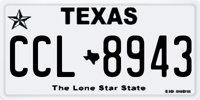 TX license plate CCL8943