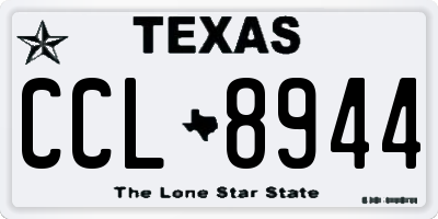 TX license plate CCL8944