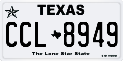 TX license plate CCL8949
