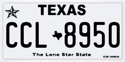 TX license plate CCL8950